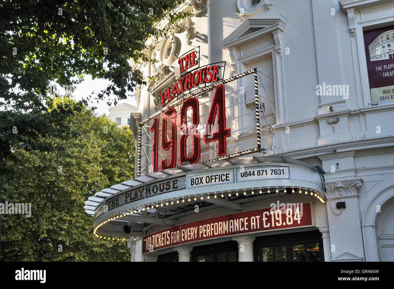 Acclaimed adaptation of George Orwell's famous novel 1984 showing at The Playhouse Theatre, London, England, UK Stock Photo