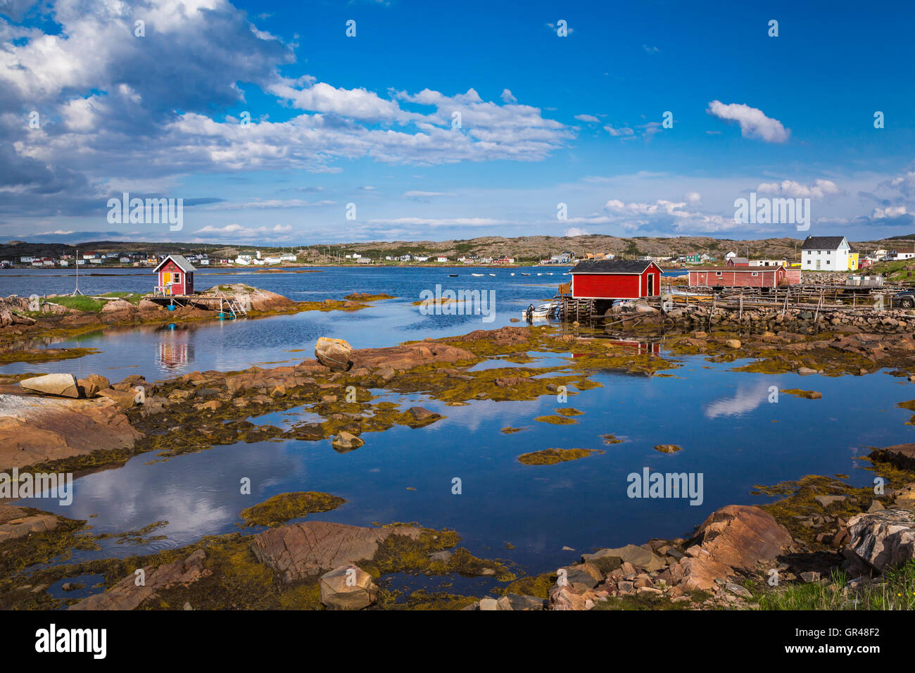 Fishing boats and stages in the harbor at Joe Batt's Arm-Barr'd Islands ...