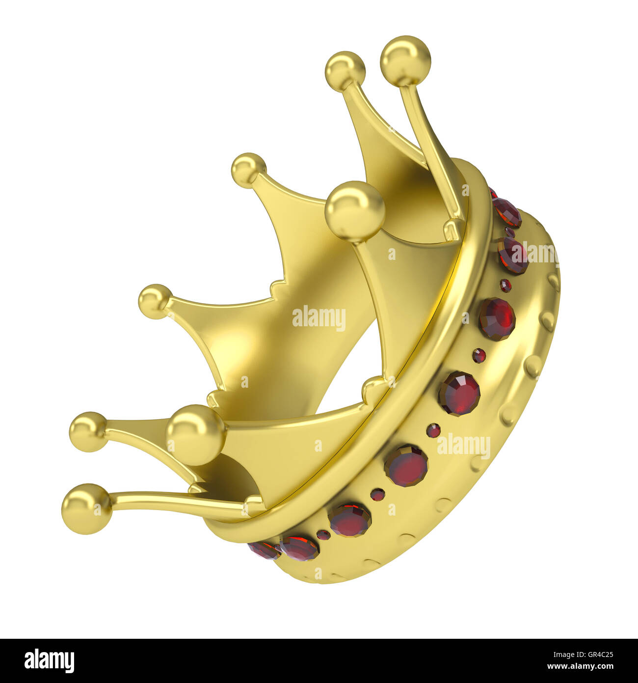 Gold crown decorated with rubies Stock Photo - Alamy