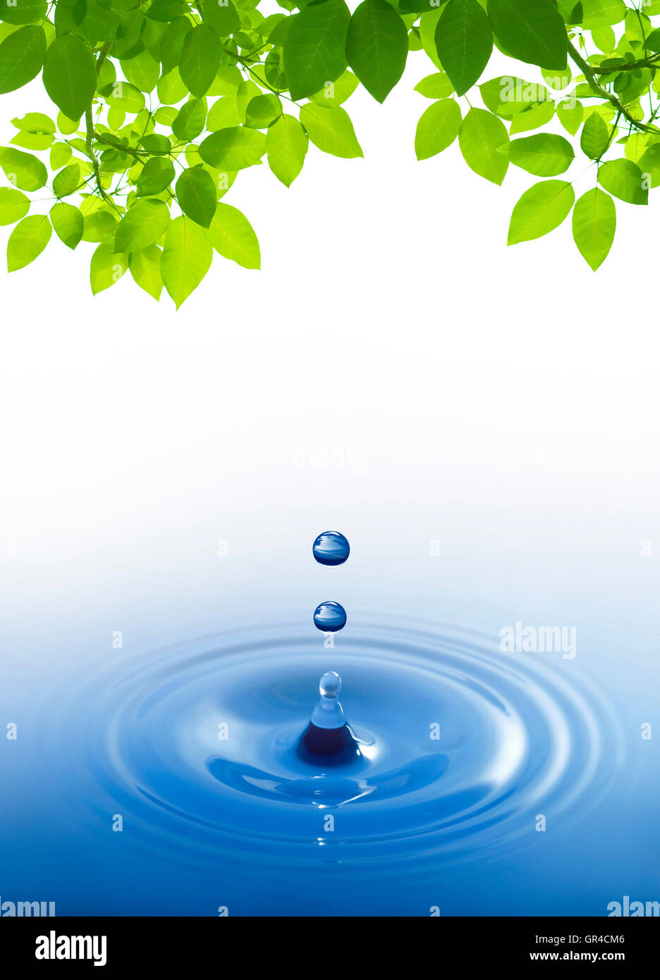 blue water drop on white background Stock Photo - Alamy