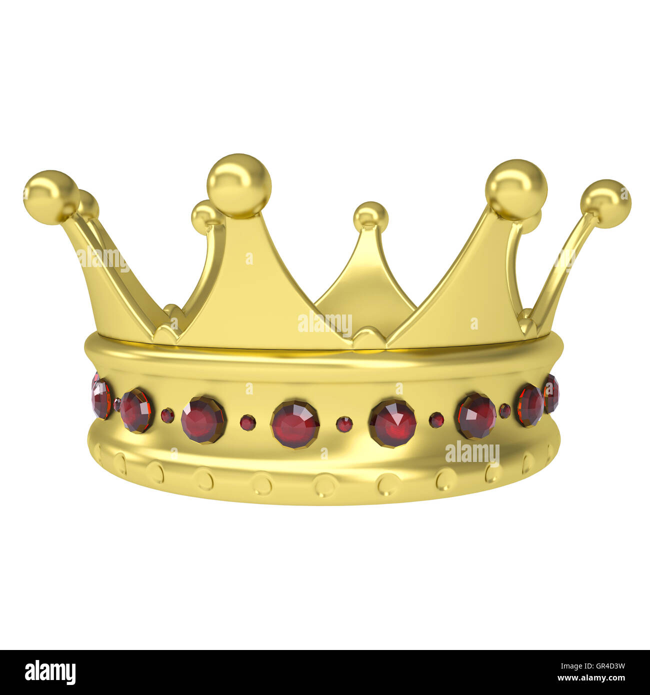 Gold crown decorated with rubies Stock Photo - Alamy