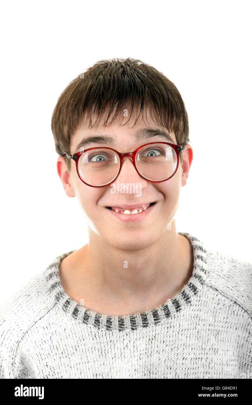 Funny Young Man in Glasses Stock Photo - Alamy