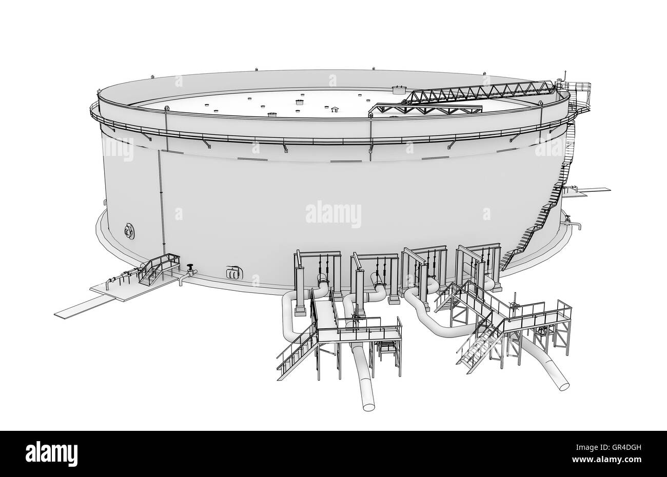 Oil tank rendering in lines Stock Photo Alamy