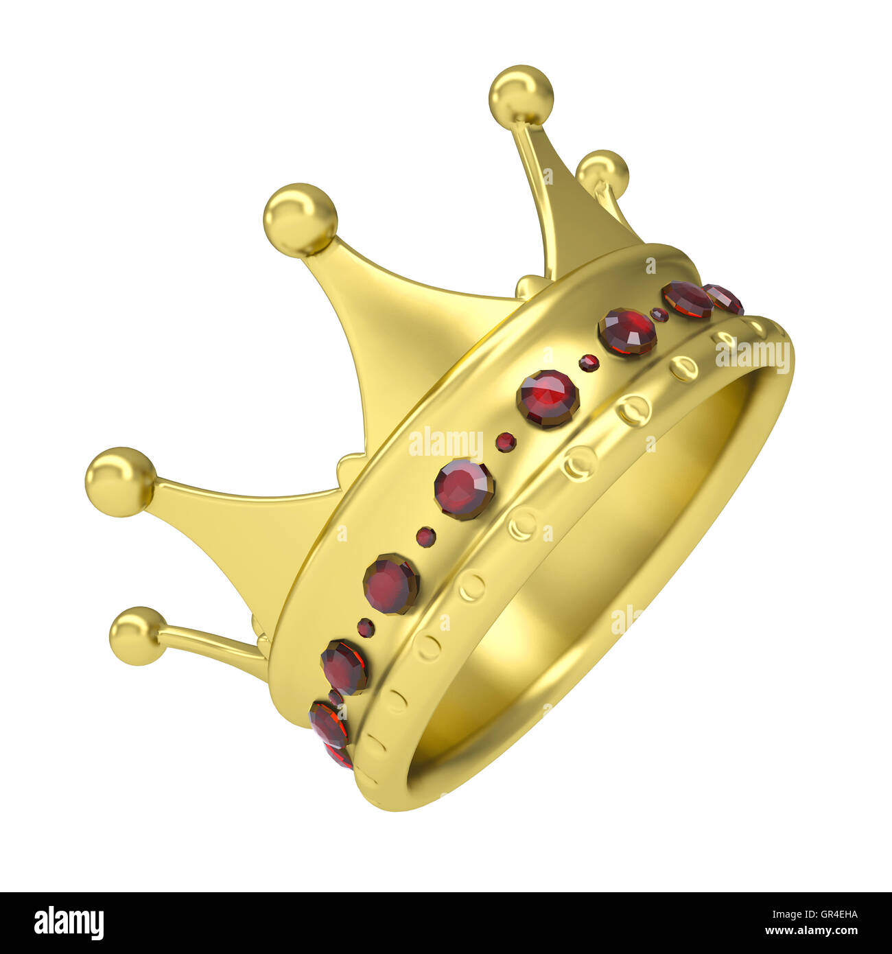 Gold crown decorated with rubies Stock Photo - Alamy