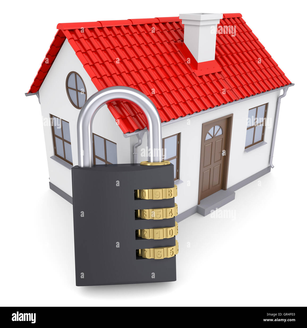 Combination lock locks the house Stock Photo Alamy