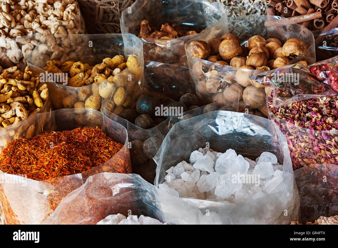 dried herbs flowers spices Stock Photo