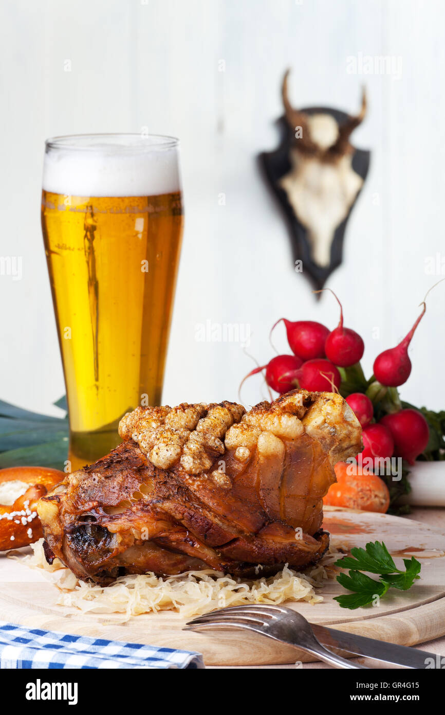 bavarian knuckle of pork Stock Photo