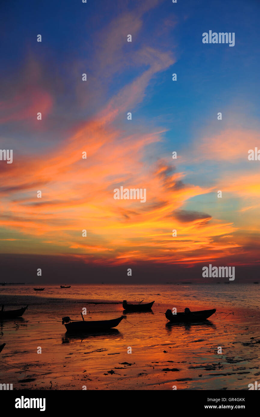sunset on the beach Stock Photo - Alamy