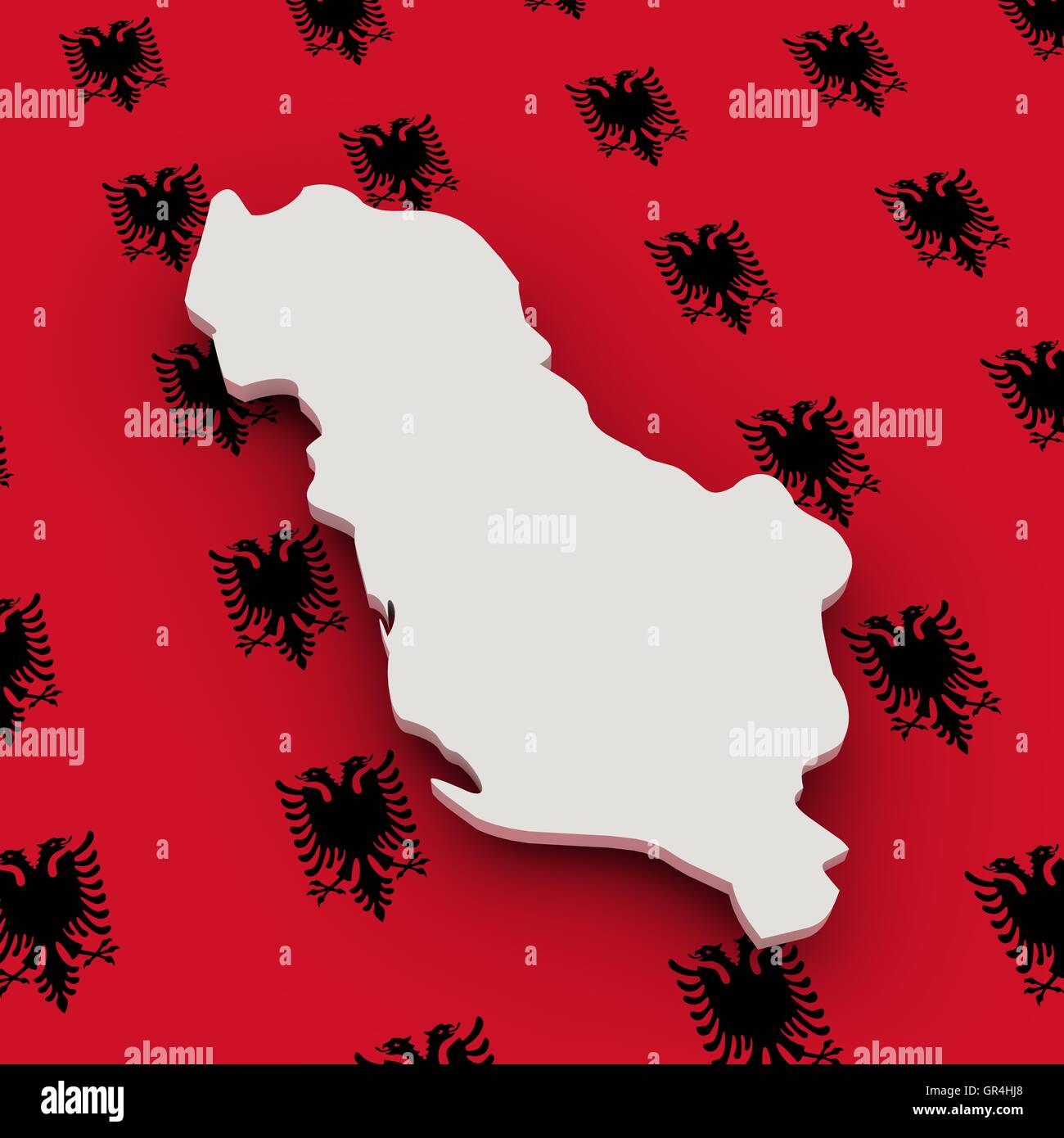 Albania map and flag Stock Photo