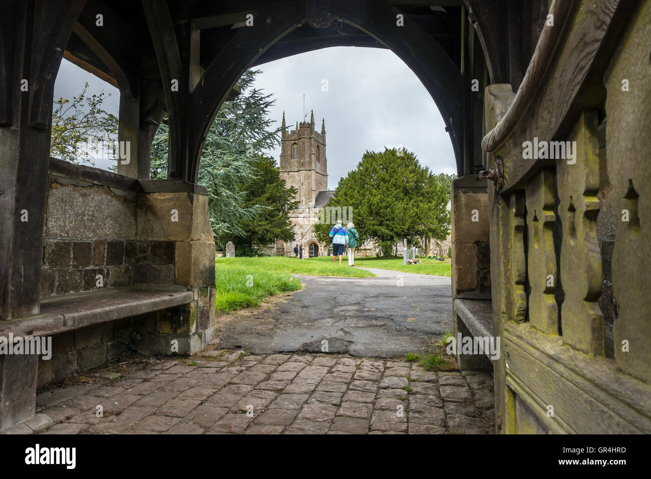 St James Church and Lychgate Avebury Wiltshire England Stock Photo