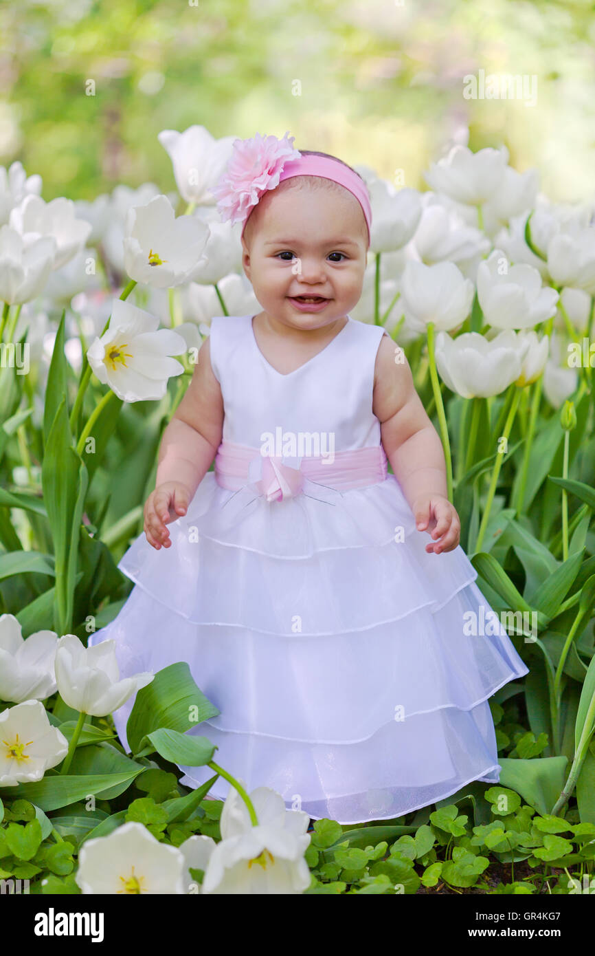 little girl in an elegant dress Stock Photo - Alamy