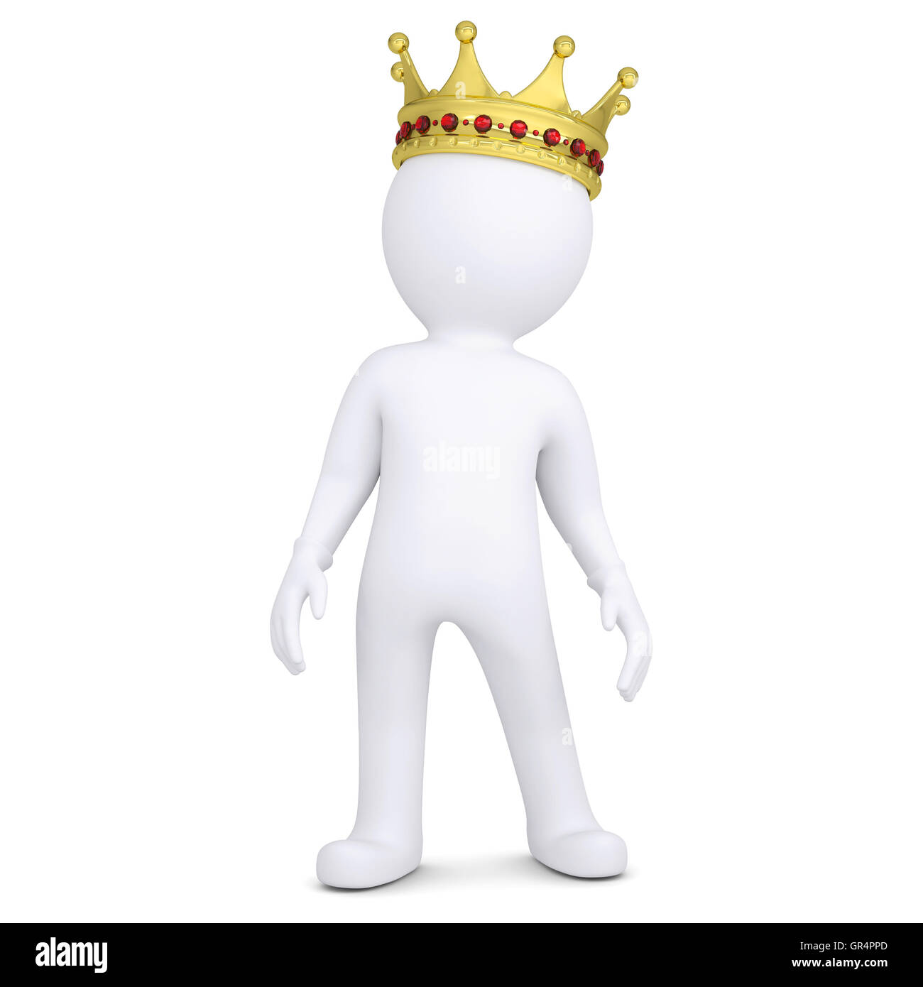 3d white man with a crown Stock Photo