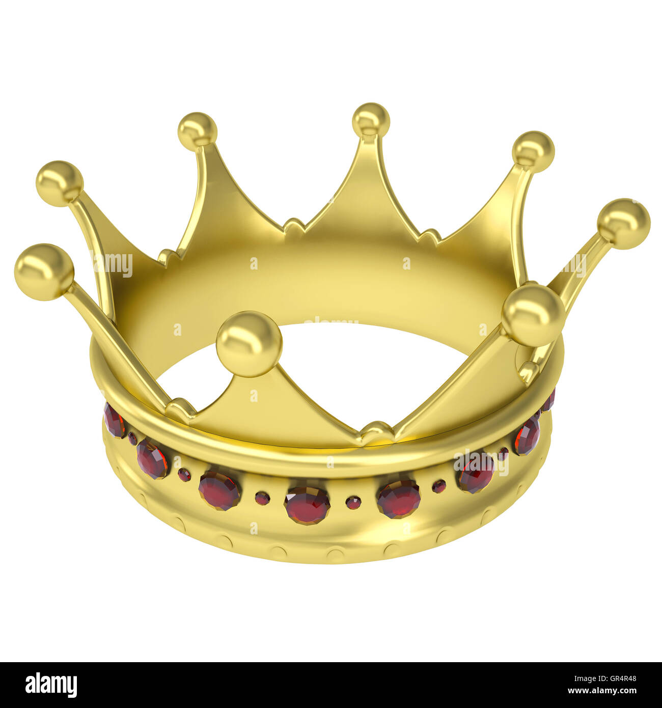 Gold crown decorated with rubies Stock Photo - Alamy