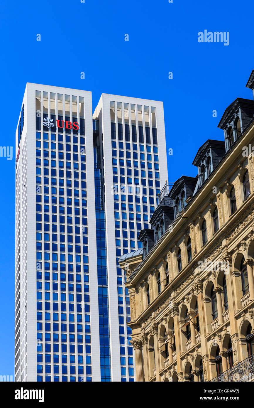 Ubs Bank Headquarters Frankfurt Seen From Below With An Older