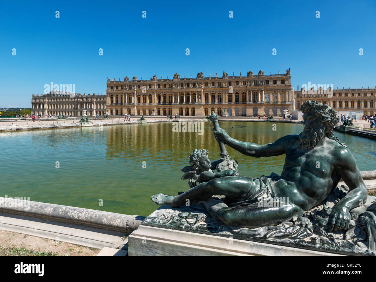 Versailles. Rear view of the Château de Versailles (Palace of Versailles), near Paris, France Stock Photo