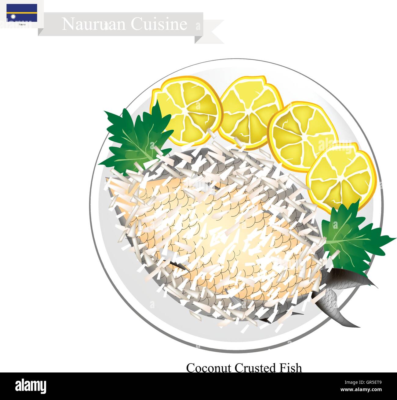Nauruan Cuisine, Illustration of Traditional Coconut Crusted Fish or
