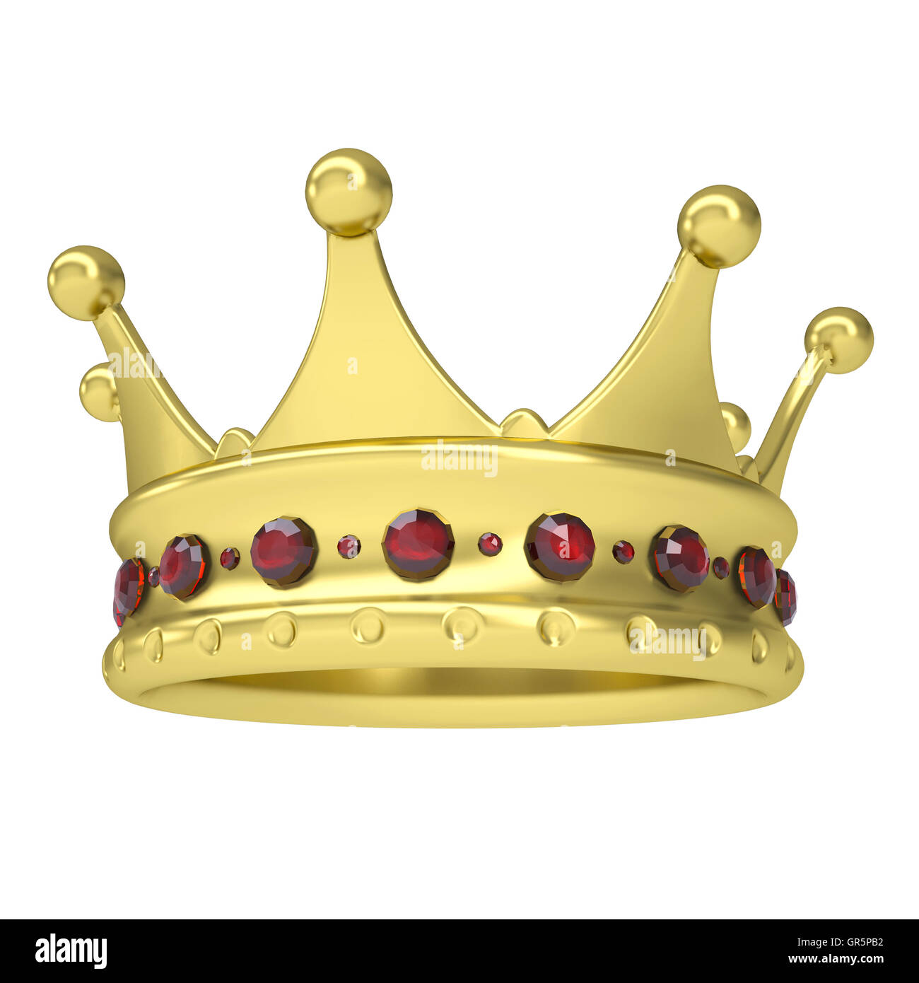 Gold crown decorated with rubies Stock Photo - Alamy