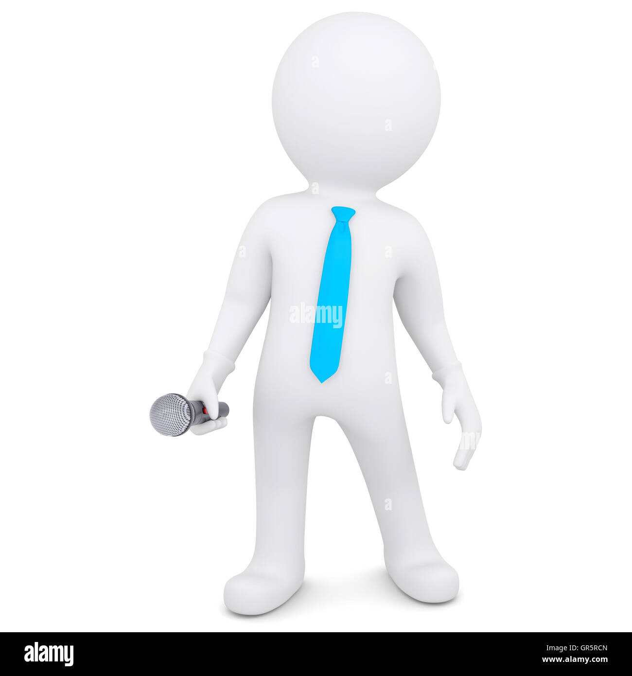 3d white man with a microphone Stock Photo - Alamy
