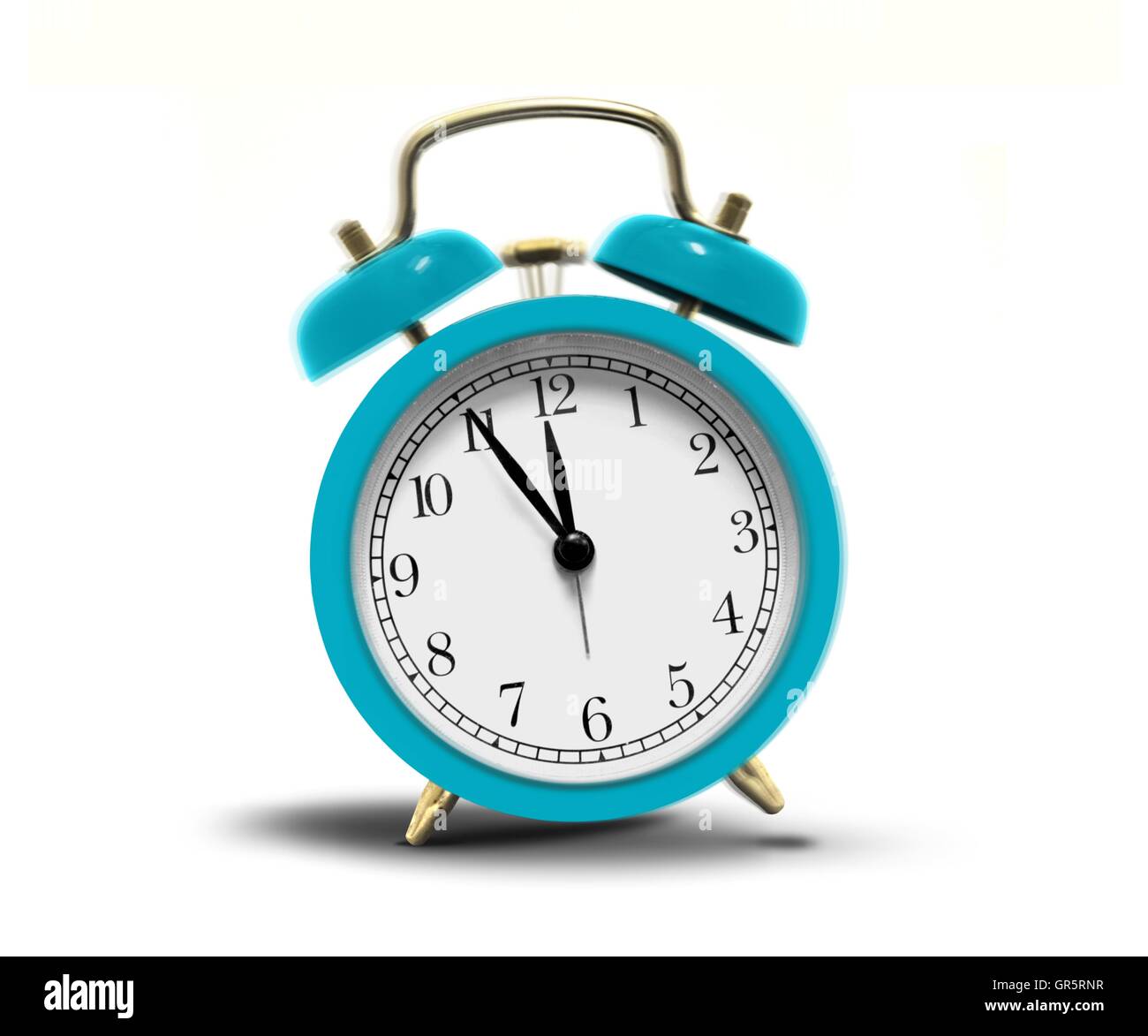 Alarm clock ringing over white Stock Photo Alamy