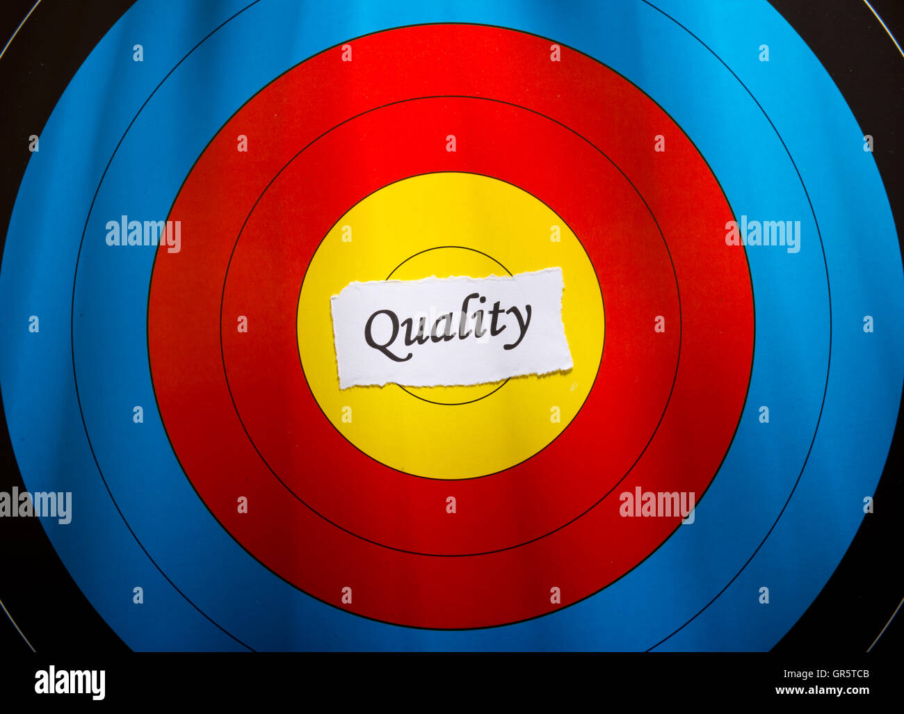 Target on quality concept Stock Photo Alamy