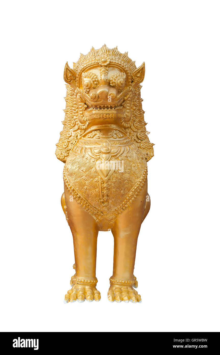 Lion statue, Thai art style Stock Photo