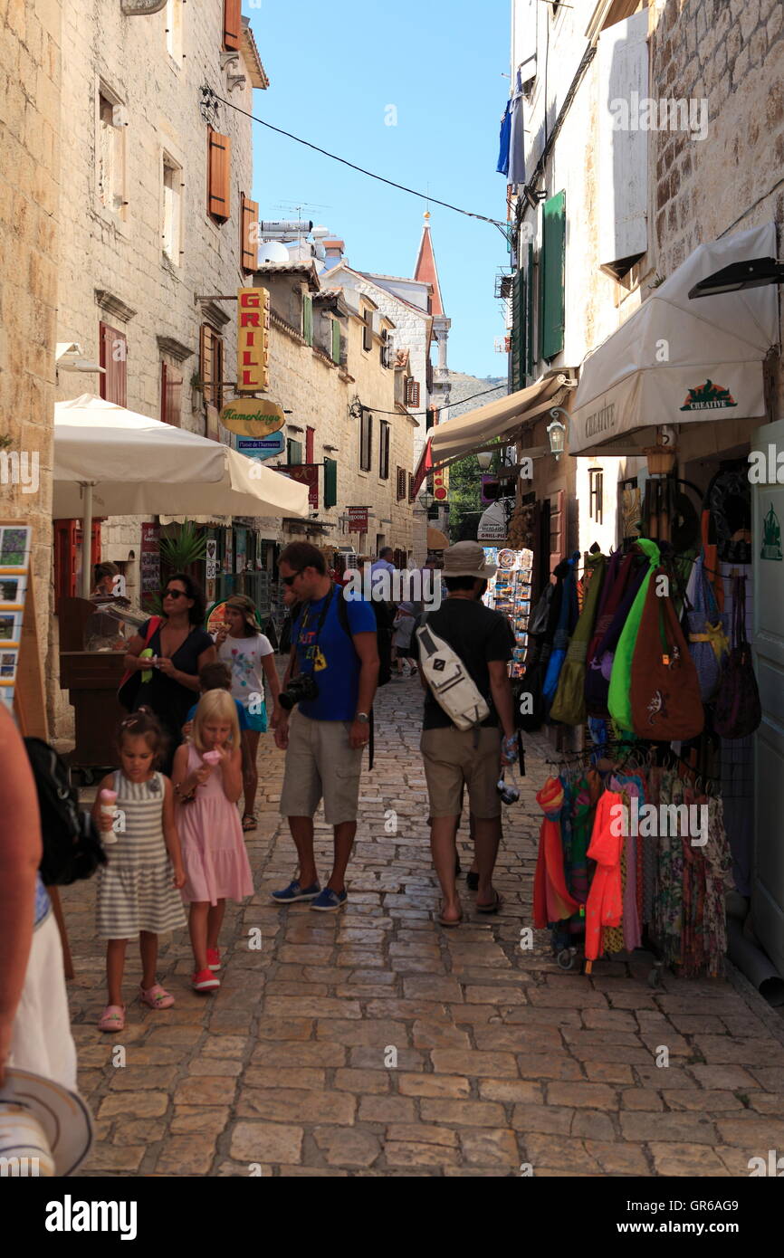 Oldtown Trogir, Dalmatia, Croatia, Europe Stock Photo