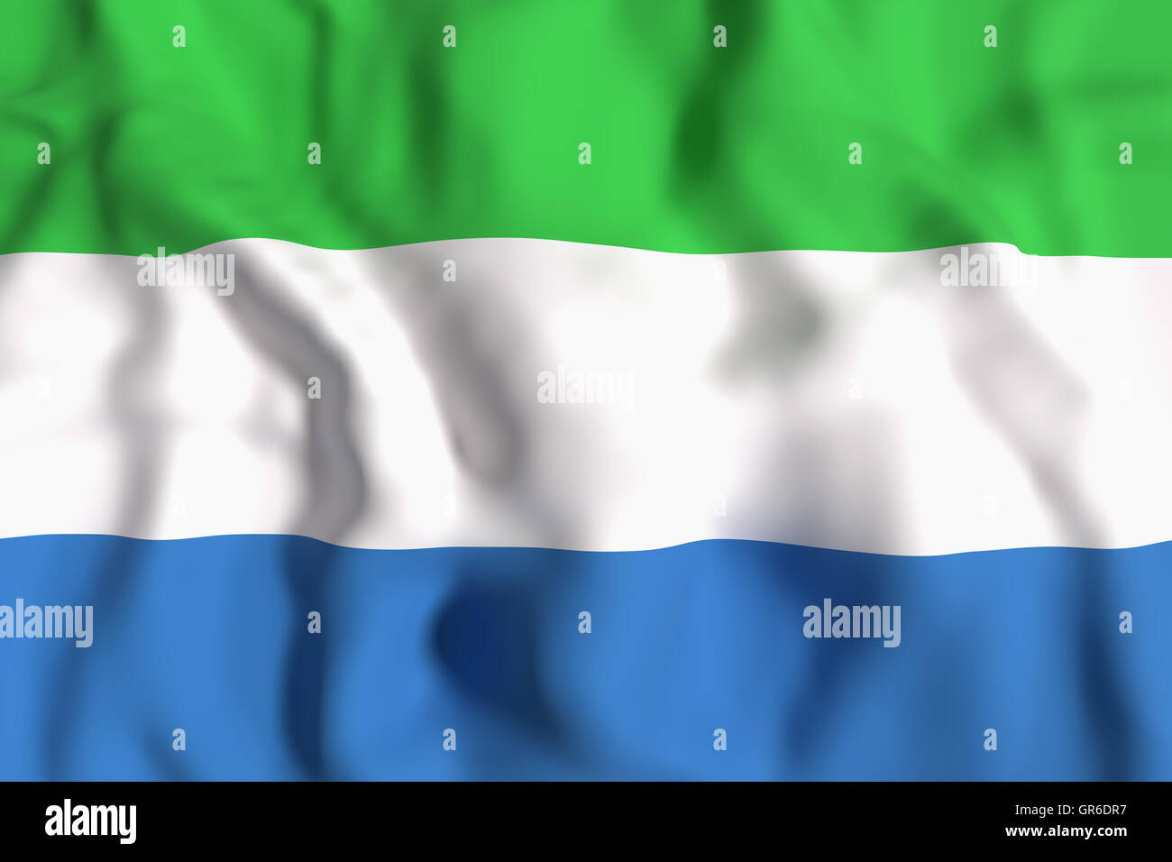3d rendering of Republic of Sierra Leone flag waving Stock Photo - Alamy