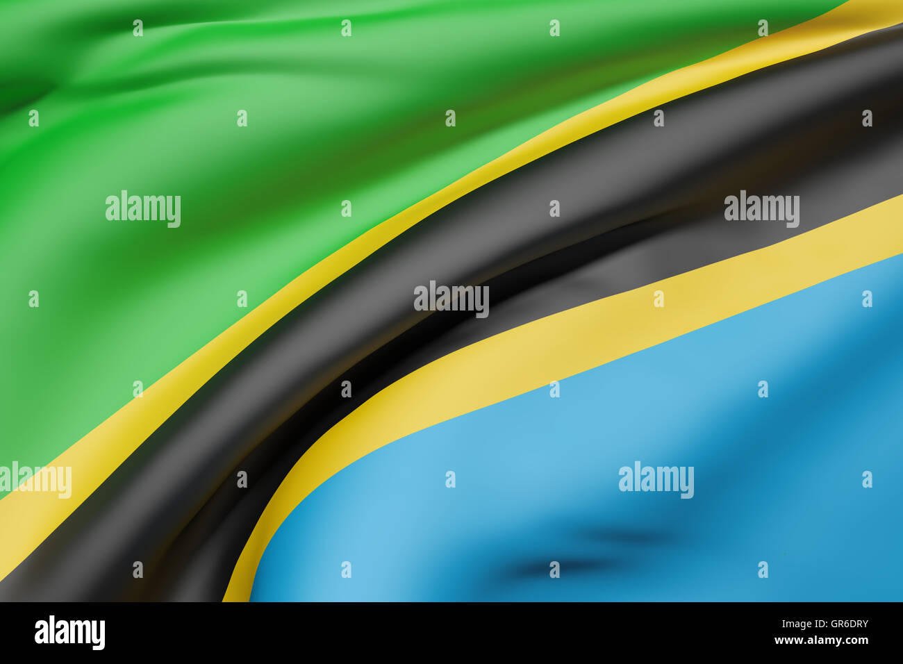 3d rendering of a Tanzania flag waving Stock Photo - Alamy