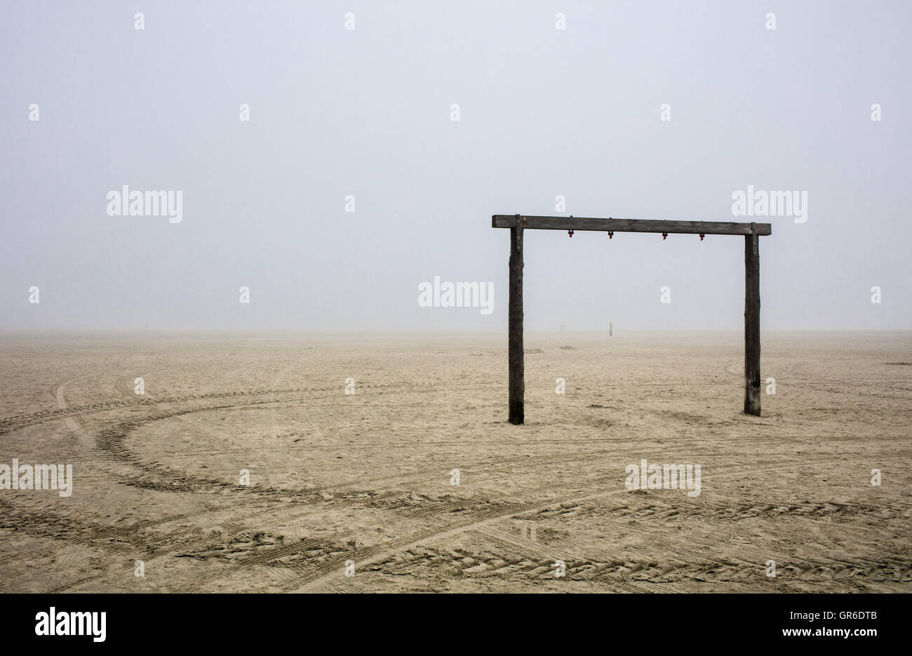Fog On The Beach Stock Photo