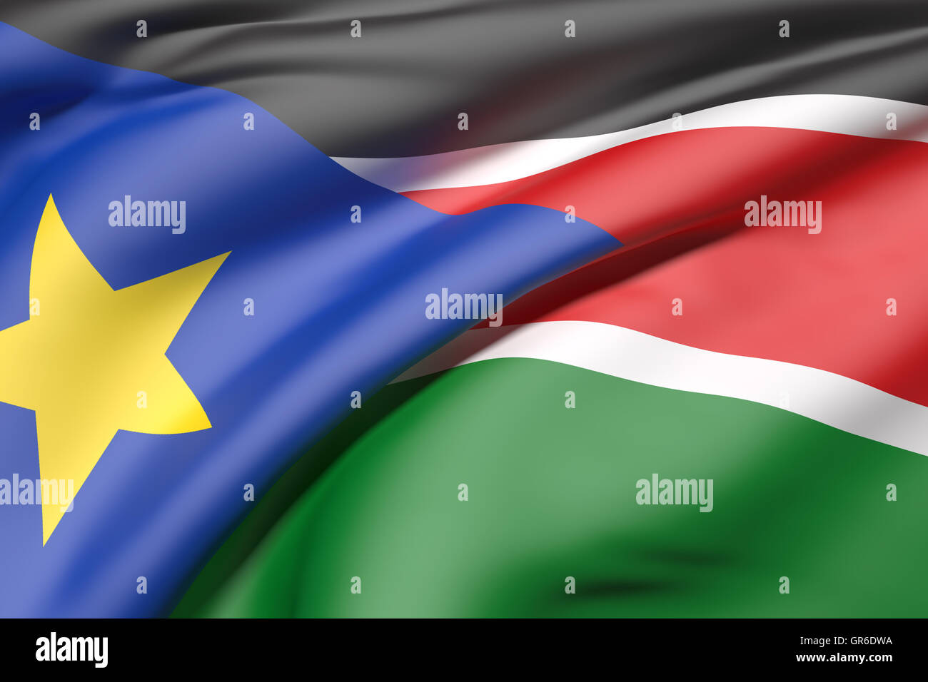 Waving south sudanese flag hi-res stock photography and images - Alamy
