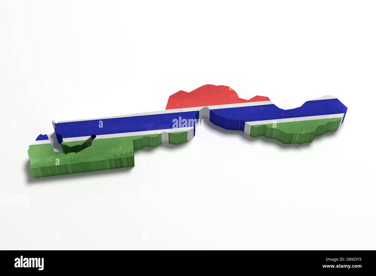3d rendering of Gambia map and flag Stock Photo - Alamy