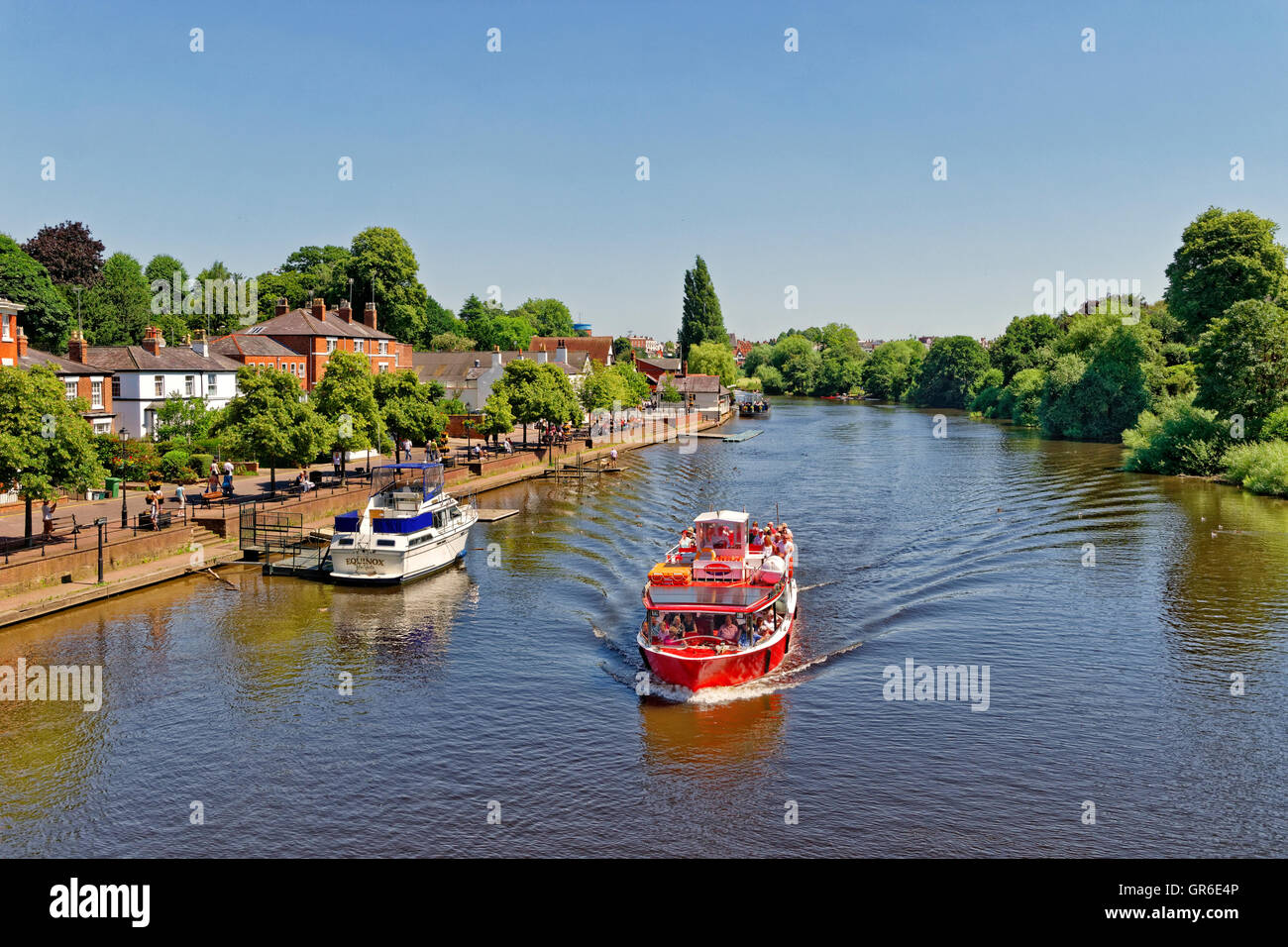 Cheshire Rivers River Dee at Chester, county town of Cheshire, England. UK Stock Photo ...