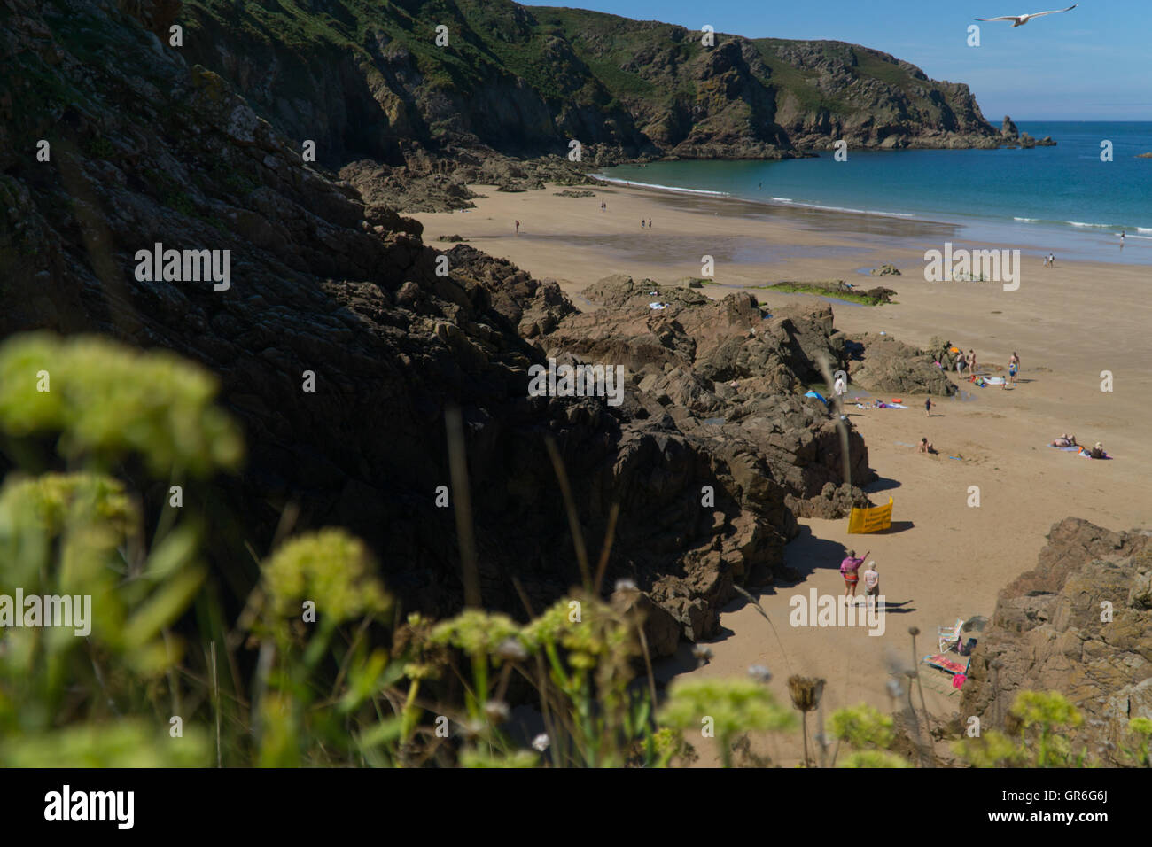 Picturesque view of Plemont Beach,Jersey,Channel Islands Stock Photo - Alamy