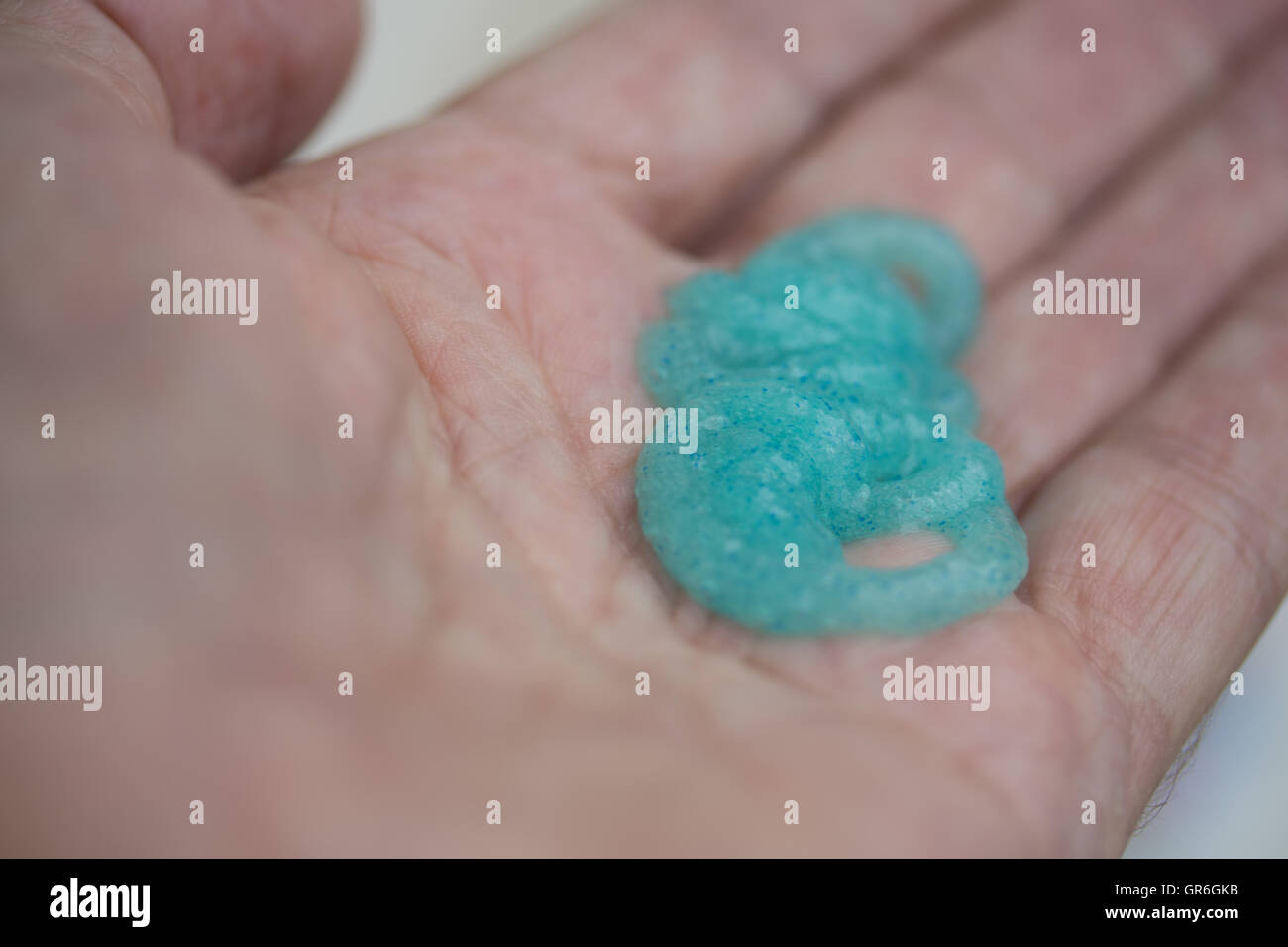 Microbeads within a mens health exfoliating gel Stock Photo