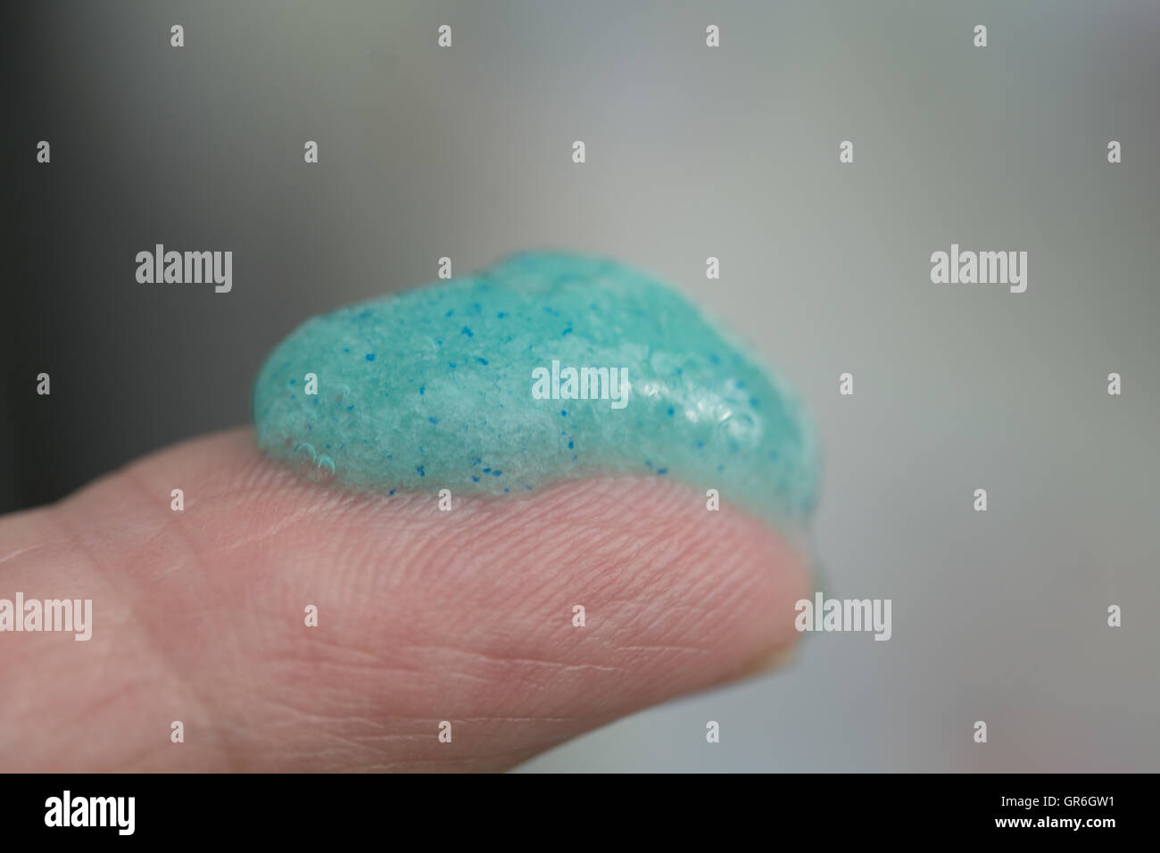 Microbeads within a mens health exfoliating gel Stock Photo