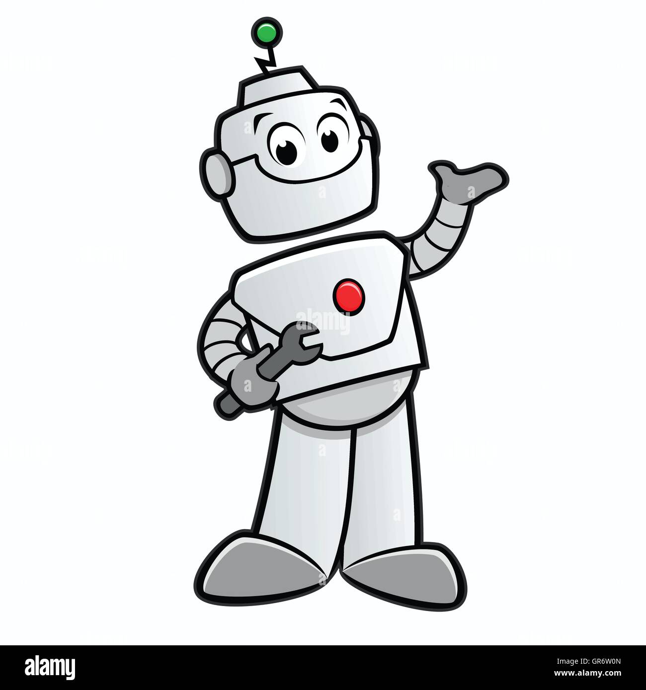 Cartoon Happy Robot Stock Vector Image & Art - Alamy