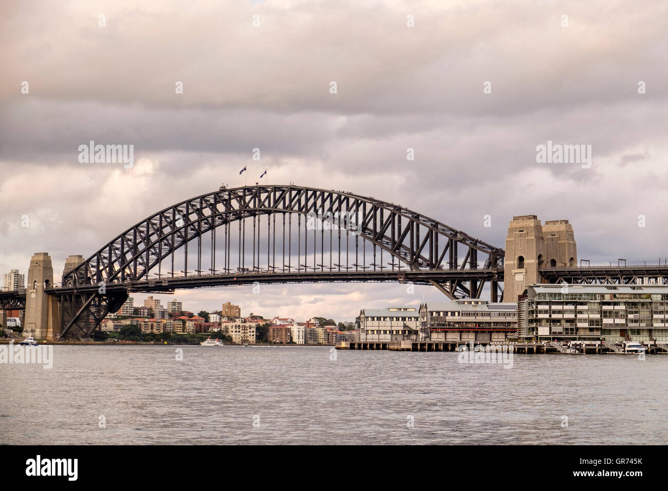 Sydney Harbour Bridge at sunset, Australia Stock Photo
