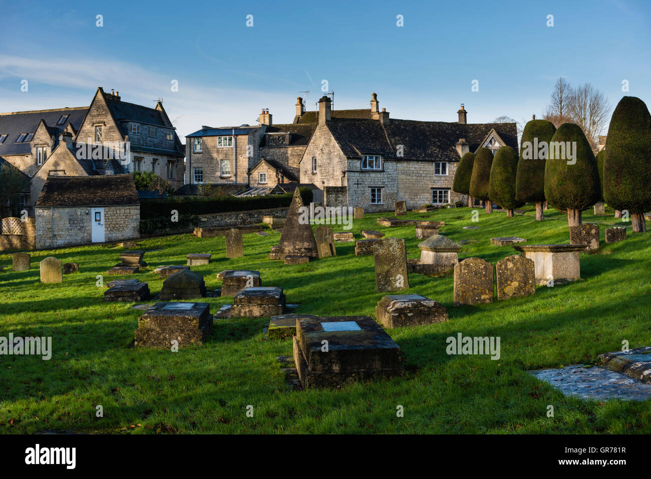 Cotswold stone cottages in the village of Painswick, Gloucestershire, UK Stock Photo