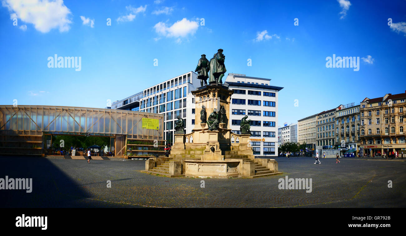 Gutenberg-Denkmal Roßmarkt in financial city Frankfurt am Main Germany Europe Stock Photo