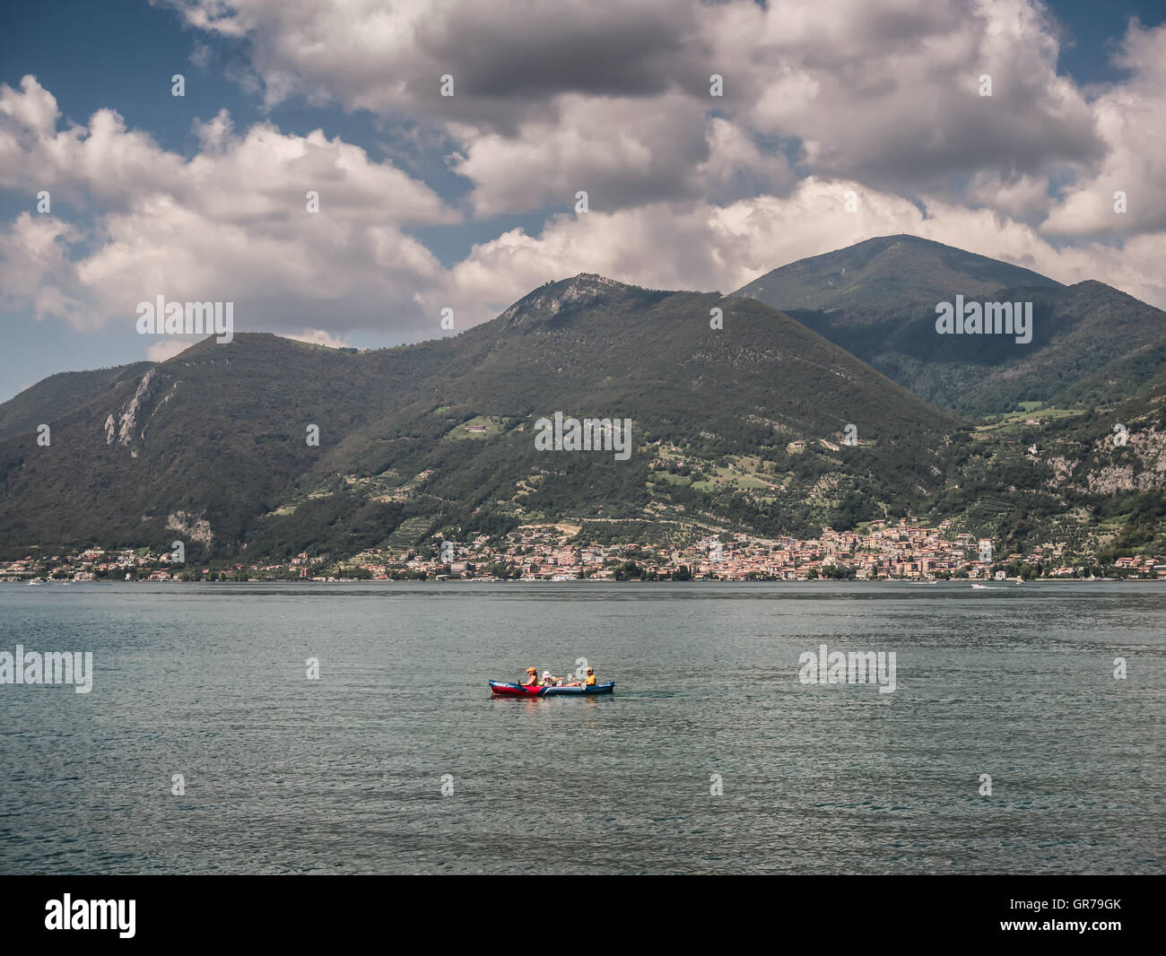 Isola Monte in lake Iseo in Italy Stock Photo