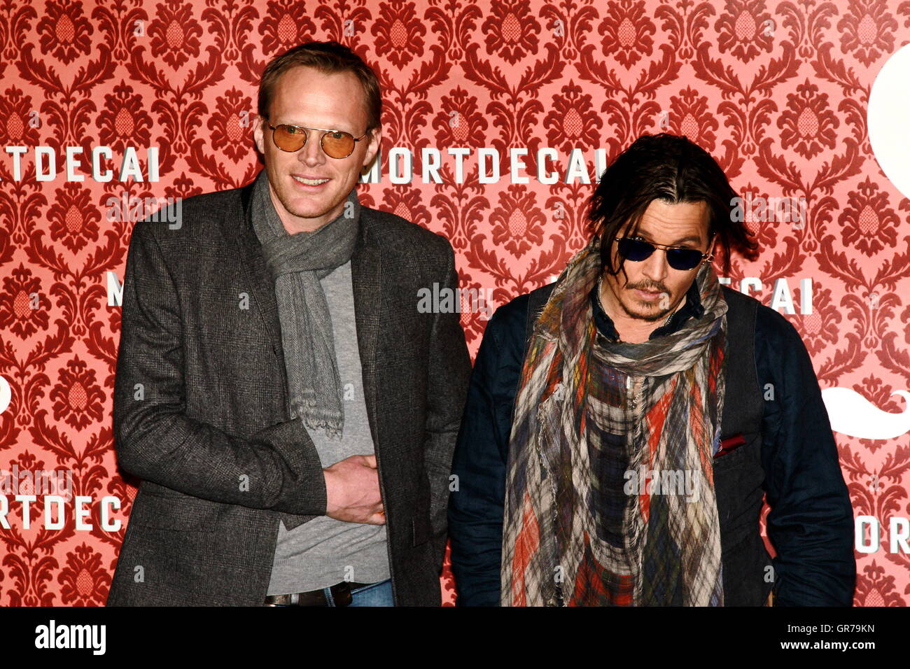 Paul Bettany And Johnny Depp Photocall Mortdecai Stock Photo