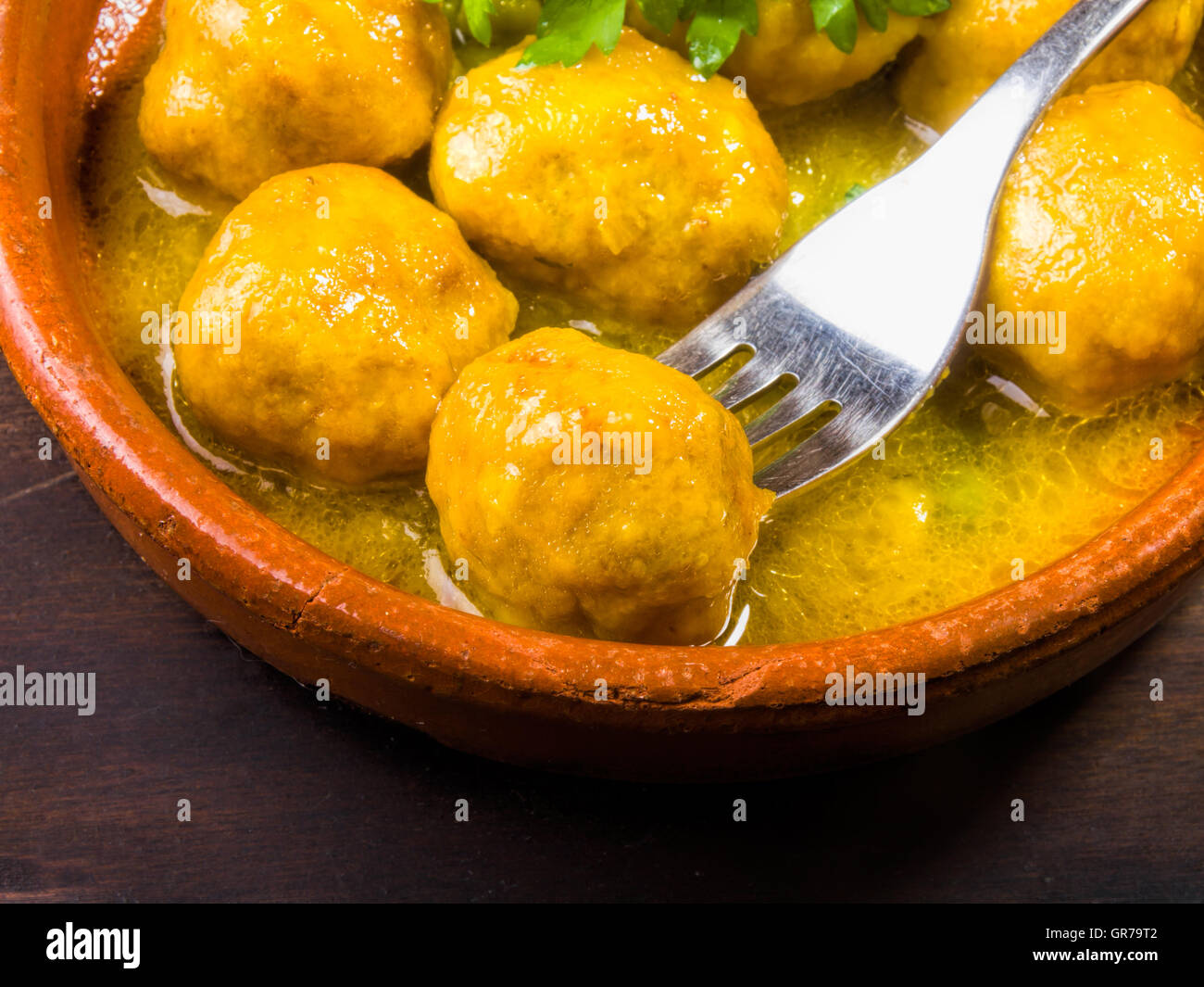 Meatballs In Sauce, Spanish Appetizer, Or Tapa Stock Photo Alamy