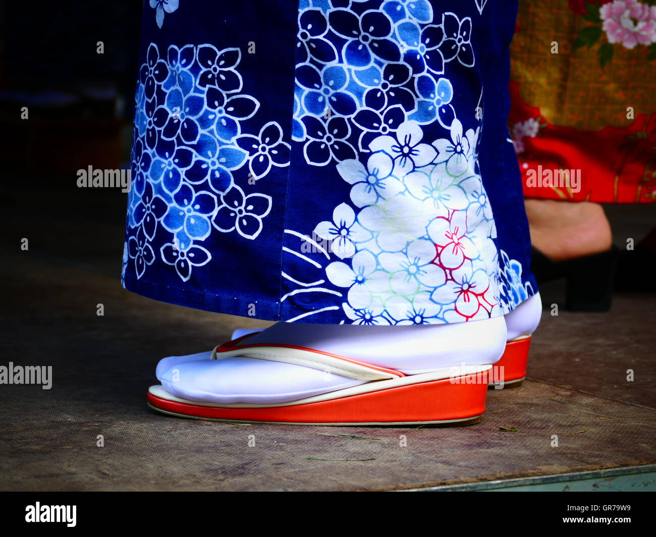 Japanese Kimono and shoes Stock Photo