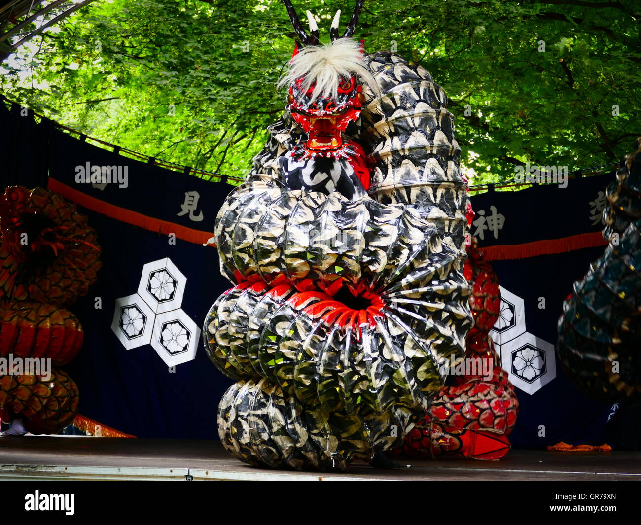Japanese Dragon Play in Japanese Festival Munich Germany Stock Photo