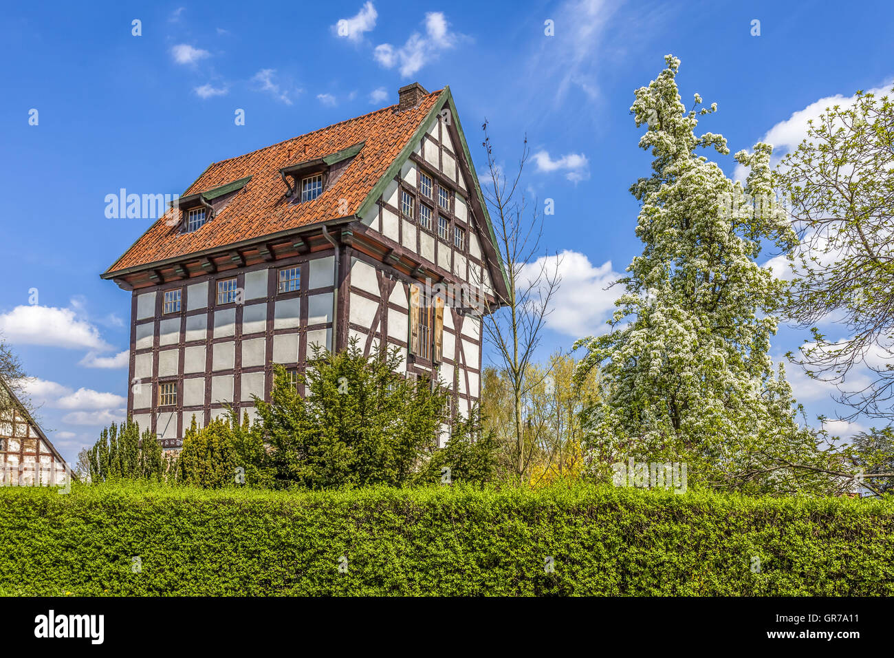 Timbered House In Bad Essen, Osnabrück Country, Lower Saxony, Germany Stock Photo