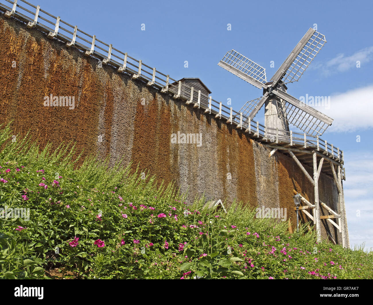 Bad Rothenfelde, Salt-Works With Windmill In The Spa Garden, Osnabruecker Land, Lower Saxony, Germany Stock Photo