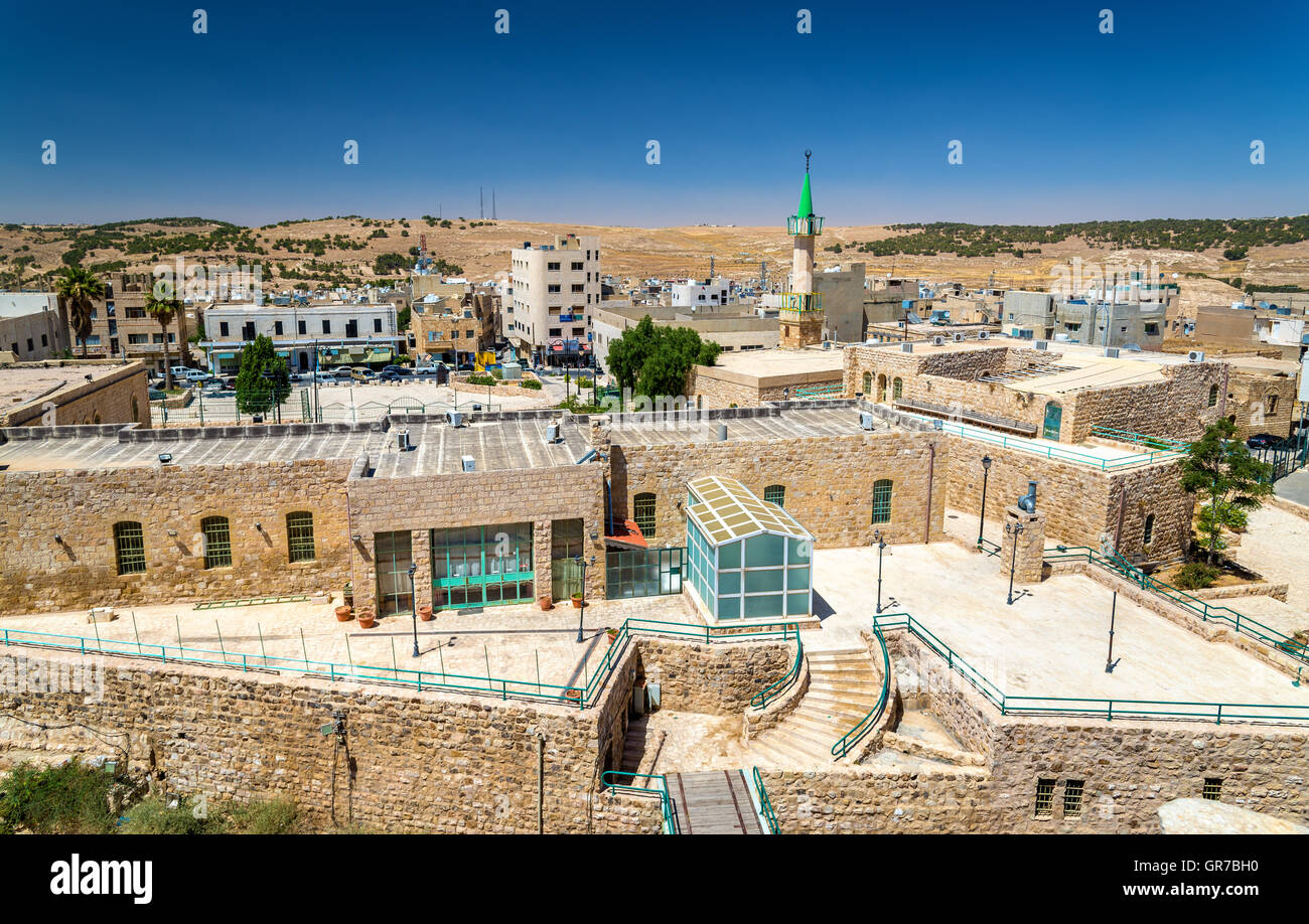 View of Al Karak city center from the castle Stock Photo