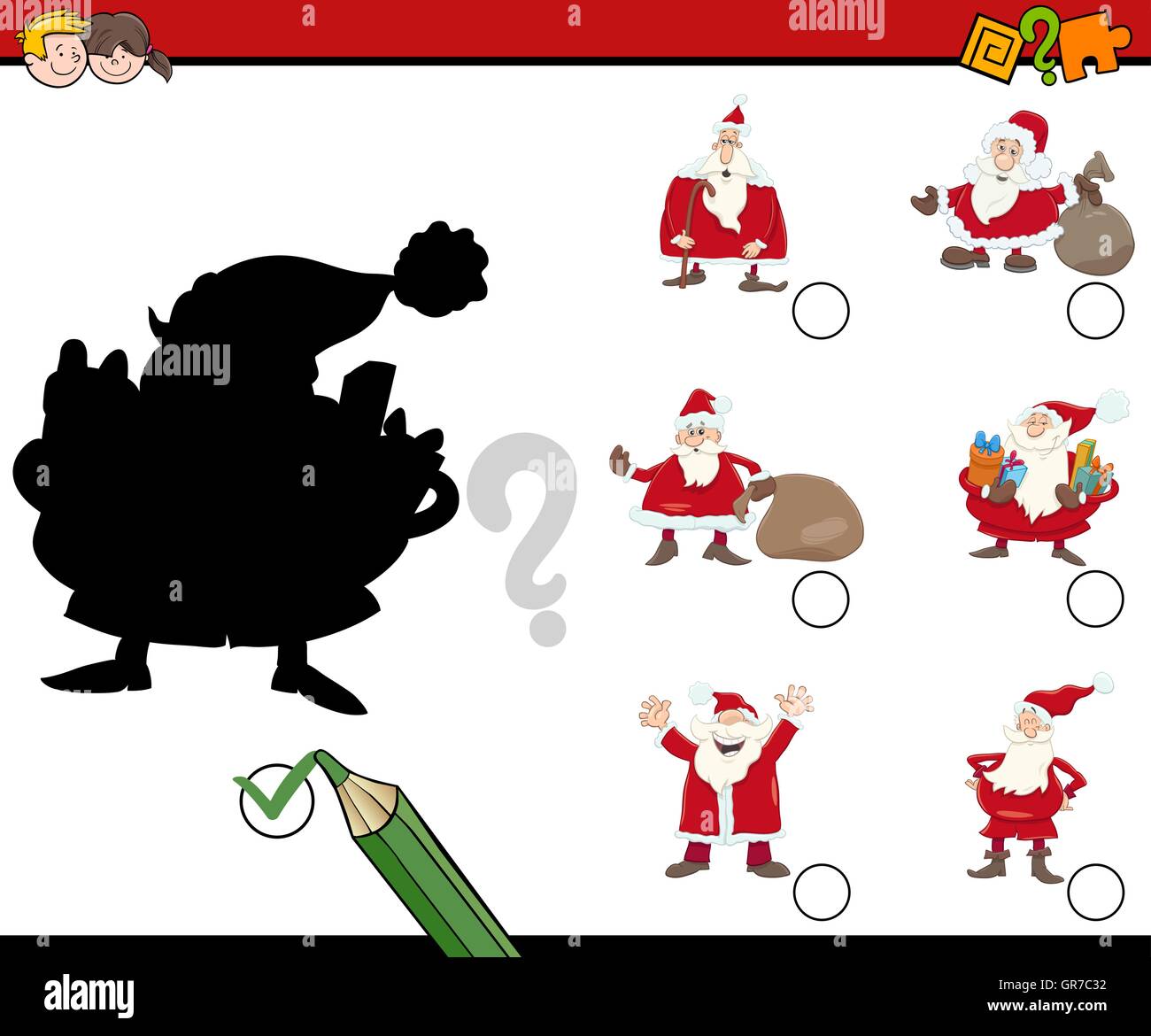 Cartoon Illustration of Educational Shadow Activity Task for Children ...