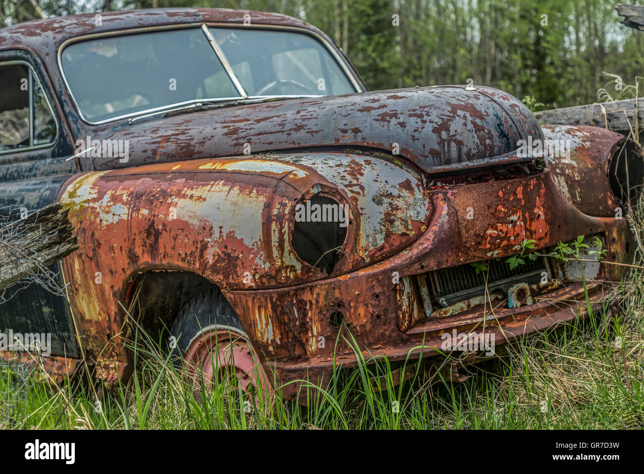 Scrap cars woods hi-res stock photography and images - Alamy