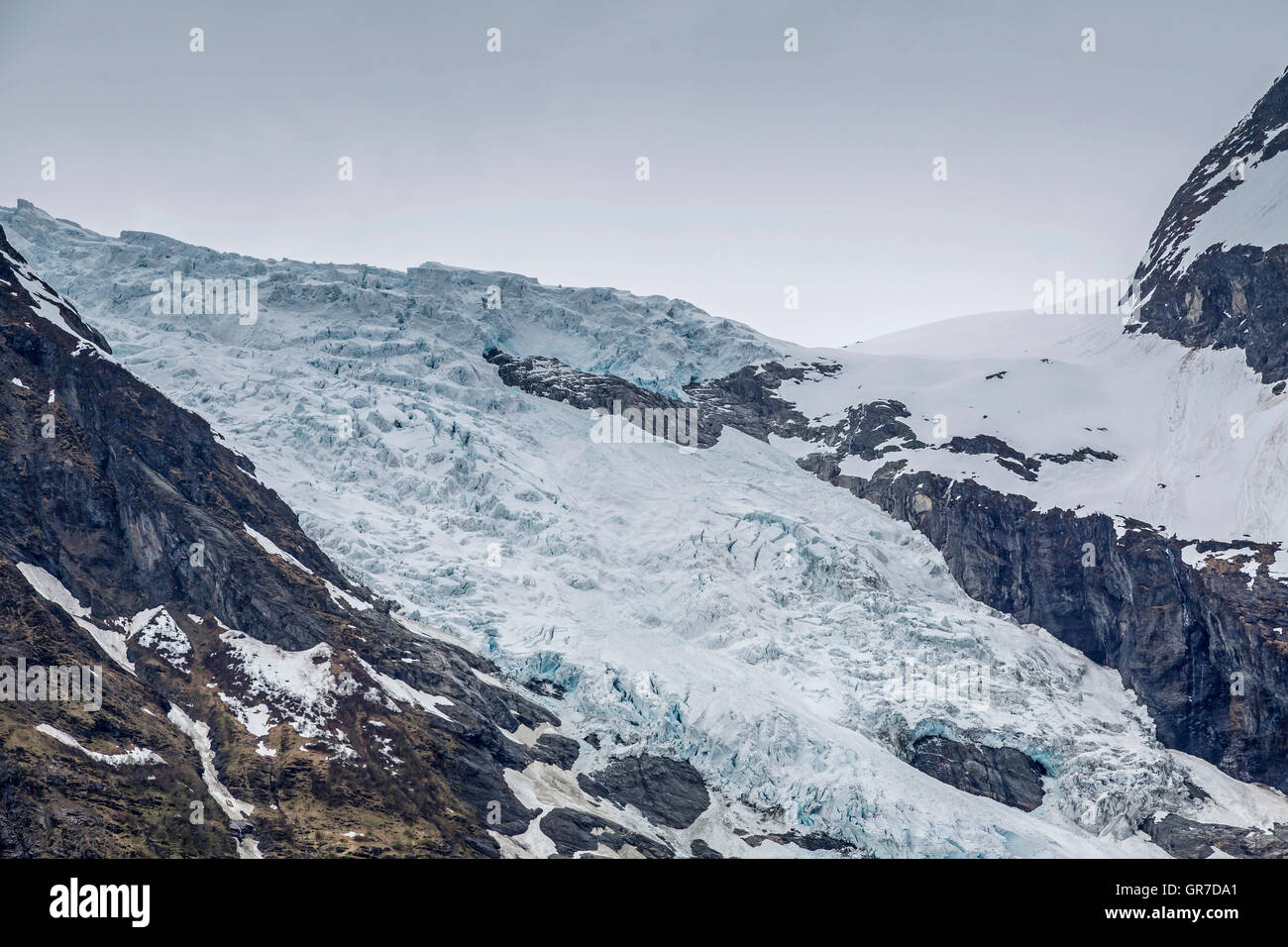 Jostedalsbreen In Norway Is The Largest Glacier In Mainland Europe. Stock Photo
